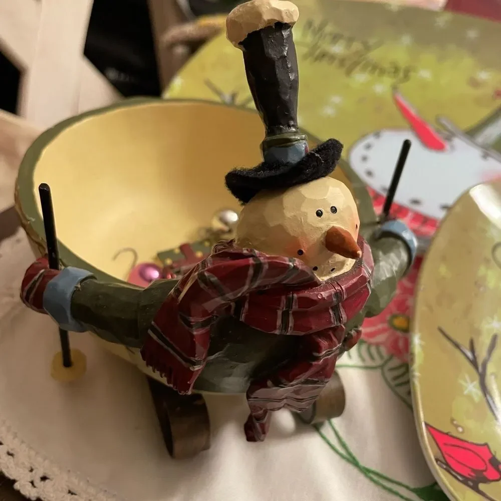 Snowman Christmas Plates Melamine Ceramic Wind Up Vintage Snowman Pier 1 Wine